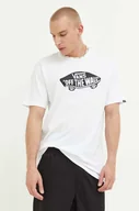 Koszulki męskie - Vans t-shirt bawełniany kolor biały z nadrukiem - miniaturka - grafika 1