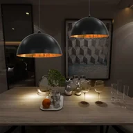 Lampy sufitowe - vidaXL Lampy sufitowe, 2 szt., czarno-złote, półkoliste, 50 cm, E27 - miniaturka - grafika 1