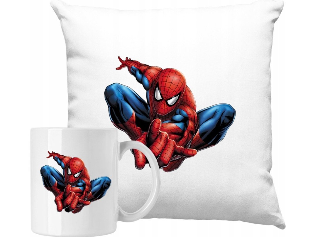 ZESTAW PODUSZKA + KUBEK Spider Man Kolorowy Pomysł Na Prezent + IMIĘ #2