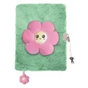 Notesy i bloczki - Pamiętnik A5 Włochacz z kłódką 3D My Little Rriend Pink Flower 96 k. - ST-Majewski - miniaturka - grafika 1