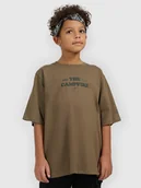 Koszulki dla chłopców - 4F T-shirt loose z nadrukiem chłopięcy - khaki 158 (12-13 lat) - miniaturka - grafika 1
