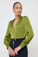 Koszule damskie - Morgan koszula damska kolor zielony regular z kołnierzykiem klasycznym - miniaturka - grafika 1
