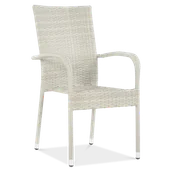 Fotele i krzesła ogrodowe - Krzesło z technorattanu FIESTA White - miniaturka - grafika 1