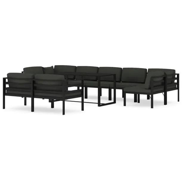 Aluminiowy zestaw wypoczynkowy do ogrodu antracytowy, modułowy, 120x60x66