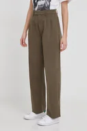 Spodnie damskie - Pepe Jeans spodnie Tina damskie kolor zielony fason chinos high waist - miniaturka - grafika 1