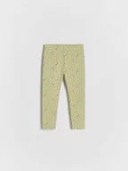 Spodnie i spodenki dla dziewczynek - Reserved - Wzorzyste legginsy - jasnozielony - miniaturka - grafika 1