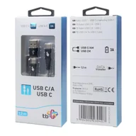 Kable USB - Kabel 2w1: USB C - USB C z nakładką USB A, 1.2 m - miniaturka - grafika 1