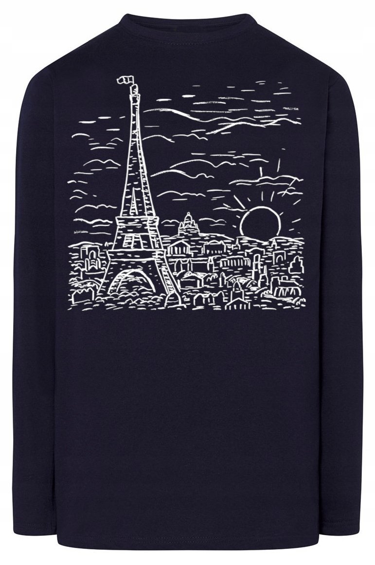 Longsleeve męski nadruk WIEŻA EIFFLA r.S