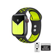 Paski - Crong Duo Sport - Pasek do Apple Watch 42/44/45/49 mm (czarny/limonkowy) - miniaturka - grafika 1