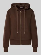 Bluzy damskie - Bluza rozpinana z kapturem - miniaturka - grafika 1