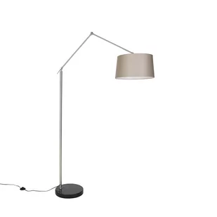 QAZQA Nowoczesna lampa podłogowa stalowa z kloszem szarobrązowym 45 cm - Redakcja - Lampy stojące - miniaturka - grafika 1