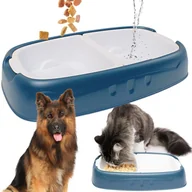 Miski dla psów - Podwójna miska dla psa kota wyjmowane miski na wodę i karmę duża plastikowa - miniaturka - grafika 1