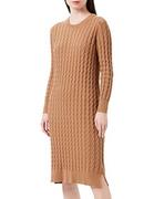 Sukienki - GANT Damska sukienka D1. Twisted Cable Dress, Roasted Walutut, L - miniaturka - grafika 1
