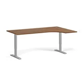 Stoły i stoliki do biura - Stół z regulacją wysokości, 1 silnik, 745 - 1235 mm, narożnik L/P, blat 1800 x 1200 mm, podstawa szara, orzech - miniaturka - grafika 1