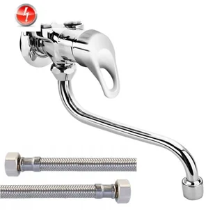 Bateria bezciśnieniowa górna do bojlera z mieszaczem + wężyki, Biawar  ,KFA , HST - Baterie kuchenne - miniaturka - grafika 1