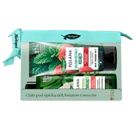 Kosmetyczki, organizery i kuferki - HERBAPOL ZESTAW ORZEŹWIAJĄCY ŻEL POD PRYSZNIC 400ML + KOJĄCY BALSAM DO CIAŁA 200ML + KOSMETYCZKA - miniaturka - grafika 1