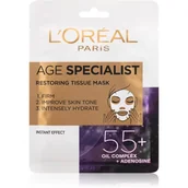 Maseczki do twarzy - Loreal Age Specialist 55+ Maska na tkaninie odbudowująca 30g SO_110511 - miniaturka - grafika 1