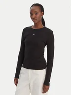 Bluzki damskie - Calvin Klein Jeans Bluzka LV047E205G Czarny Slim Fit - miniaturka - grafika 1