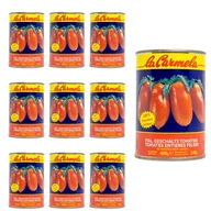 Pasztet i przetwory mięsne - Obrane pomidory bez skóry w puszce Pomidori Pelati Interi 10 x 400g La Carmela - miniaturka - grafika 1