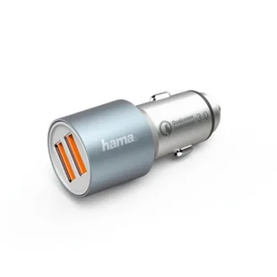 Hama Qualcomm Quick Charge  3.0 Car Charger, 2 X USB, metal (1 Accessories) 00173654 - Ładowarki samochodowe - miniaturka - grafika 1