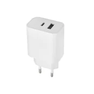 Ładowarki do telefonów - Maxlife ładowarka sieciowa PD QC MXTC-06 1x USB-C 1x USB 20W biała - miniaturka - grafika 1
