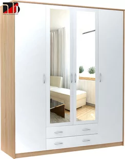 Szafa Garderoba Sz08 Wiktoria 55X168X193 cm Dąb Sonoma/Biały - Szafy - miniaturka - grafika 1