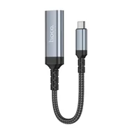 Adaptery i przejściówki - Kabel konwersji z USB C do HDMI żeński Hoco 4K 30Hz 0,2 m UA43A stalowy szary - miniaturka - grafika 1