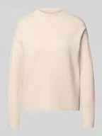 Swetry damskie - Sweter z dzianiny o kroju oversized z prążkowaną stójką - miniaturka - grafika 1