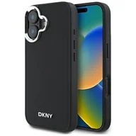 Etui i futerały do telefonów - Etui DKNY Plain Silver Logo MagSafe do Apple iPhone 16 Czarny | Bezpłatny transport - miniaturka - grafika 1