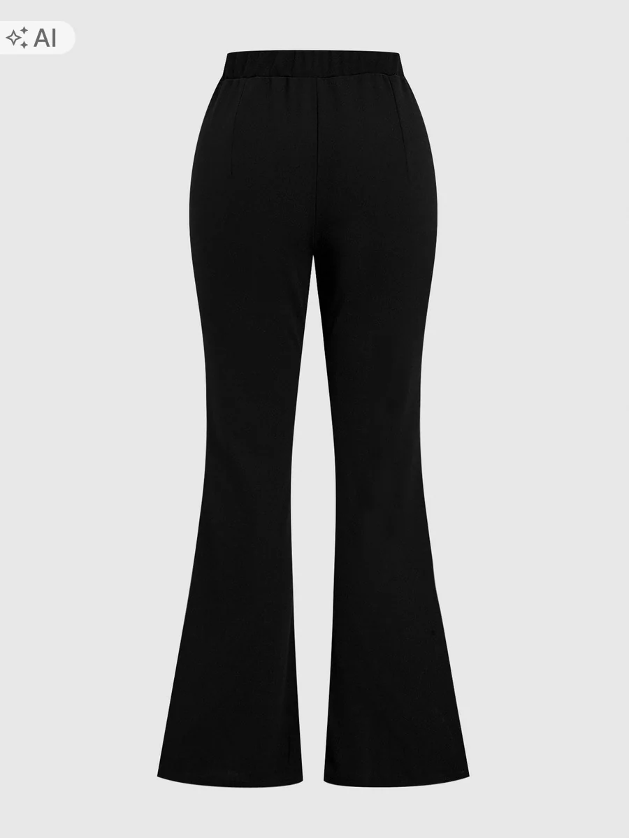 SHEIN CZARNE ELEGANCKIE SPODNIE PLUS SIZE W KANT ZASZEWKI 50 1ŁA