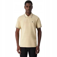 Koszulki męskie - Koszulka męska Champion polo beżowa 220897 MS091 2XL - miniaturka - grafika 1