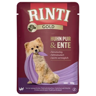 RINTI Gold 10 x 100 g - Kurczak z kaczką - Mokra karma dla psów - miniaturka - grafika 1