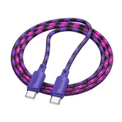 Kable USB - Kabel USB C do USB C Hoco 3A 60W 1 m X116 gradient fioletowy - miniaturka - grafika 1