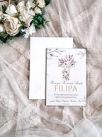 Kartki okolicznościowe i zaproszenia - Kartka komunijna KRZYŻ z dedykacją, pamiątka Komunii, prezent na komunie - miniaturka - grafika 1