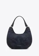 Torebki damskie - Damska torebka worek w dekoracyjne dżety granatowa - miniaturka - grafika 1