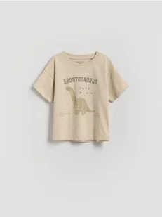 Reserved - Bawełniany t-shirt - kremowy - Bluzki dla niemowląt - miniaturka - grafika 1