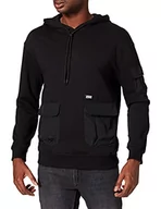Bluzy męskie - Urban Classics Męska bluza z kapturem Commuter Hoody z naszytymi kieszeniami, bluza z kapturem dla mężczyzn, w 2 kolorach, rozmiary S - XXL, czarny, L - miniaturka - grafika 1