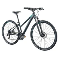 Rowery - Rower crossowy INDIANA X-Cross 3.0 D17 damski Czarno-turkusowy - miniaturka - grafika 1