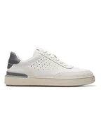 Trampki męskie - Clarks Skórzane sneakersy "Courtlite Run" w kolorze białym - miniaturka - grafika 1