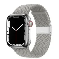 Akcesoria do zegarków - CRONG Pasek pleciony Wave Band do Apple Watch 42/44/45 mm (jasny szary) - miniaturka - grafika 1