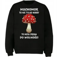 Bluzy męskie - BLUZA MUCHOMOR CZERWONY NIE HOBBY TO DROGA DO WOLNOŚCI - miniaturka - grafika 1