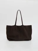 Moda i Uroda OUTLET - Reserved - Torebka z imitacji zamszu - ciemnobrązowy - miniaturka - grafika 1