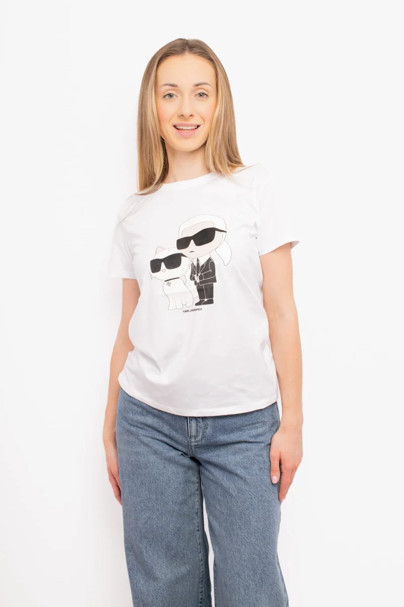T-shirt damski Karl Lagerfeld 230W1704 biały S