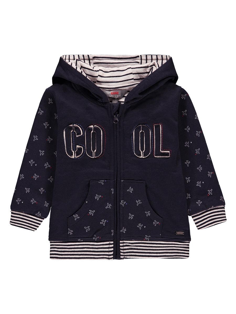 Chłopięca bluza z kapturem granatowa Kanz r.74