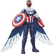 Figurki dla dzieci - Avengers Figurka Kapitana Ameryki z serii Marvel Studios Titan Hero, zabawka w skali 30 cm, zawiera skrzydła, dla dzieci w wieku od 4 lat F2075 - miniaturka - grafika 1