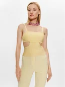 Koszulki i topy damskie - Patrizia Pepe Top 2K0172/K095-Y433 Żółty Slim Fit - miniaturka - grafika 1