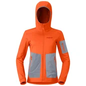 Bluzy sportowe damskie - Bluza damska Norrona falketind warm2 stretch Hood Rozmiar: M / Kolor: pomarańczowy - miniaturka - grafika 1