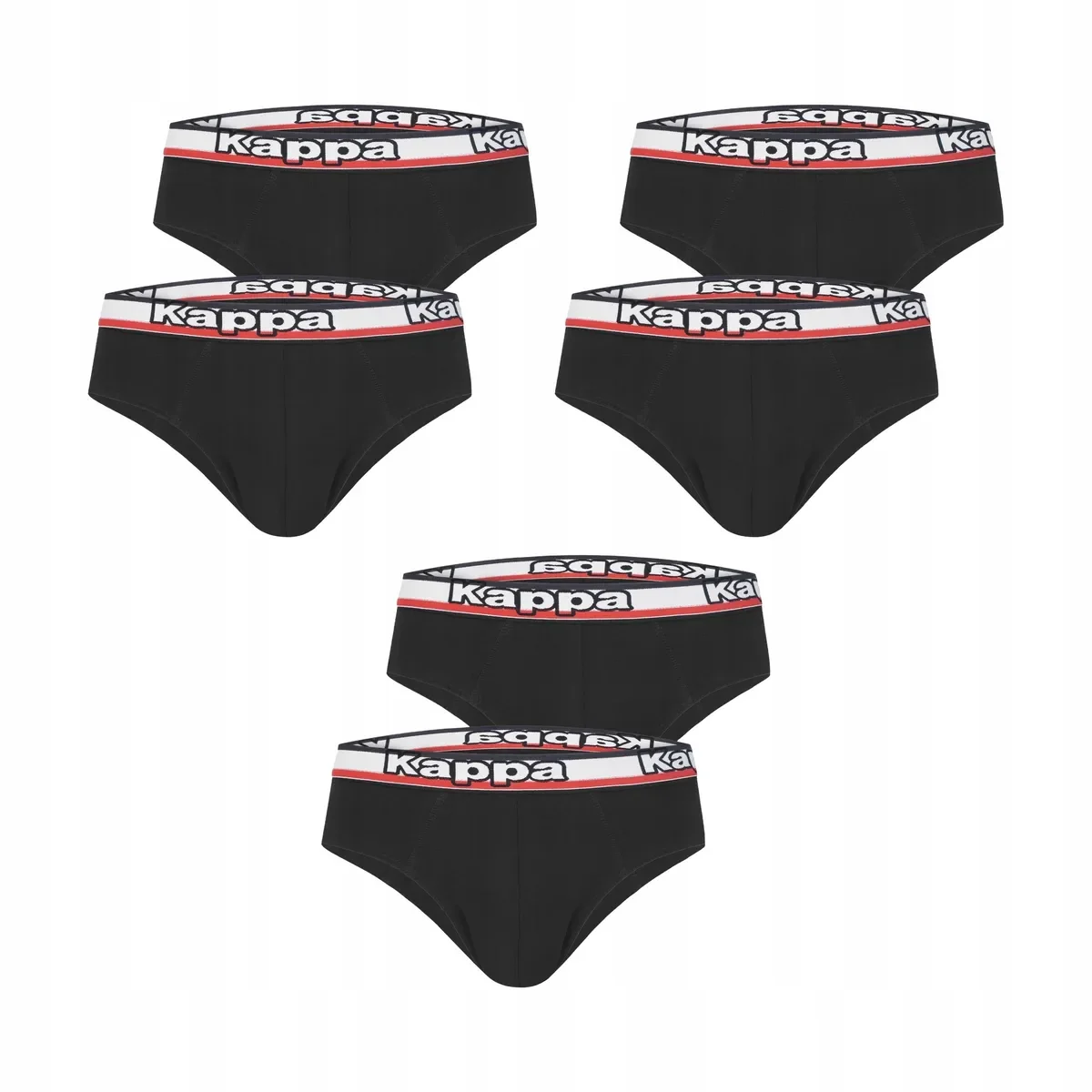 3-PAK Slipy bawełniane sportowe KAPPA 2-pack czarne wygodne na co dzień S