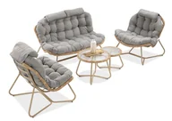 Meble ogrodowe - Zestaw mebli ogrodowych RODOS CAFFE Natural/Light Grey - Focus Garden - miniaturka - grafika 1