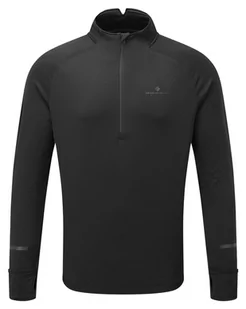 RONHILL Bluza biegowa męska TECH PRISM 1/2 ZIP TEE czarna - Bluzy sportowe męskie - miniaturka - grafika 1